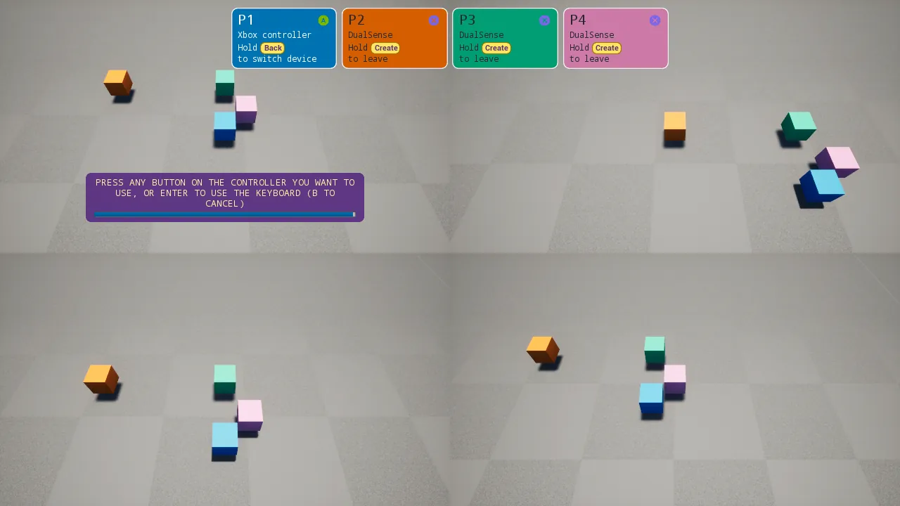 Arcade: the device switch prompt with its time bar